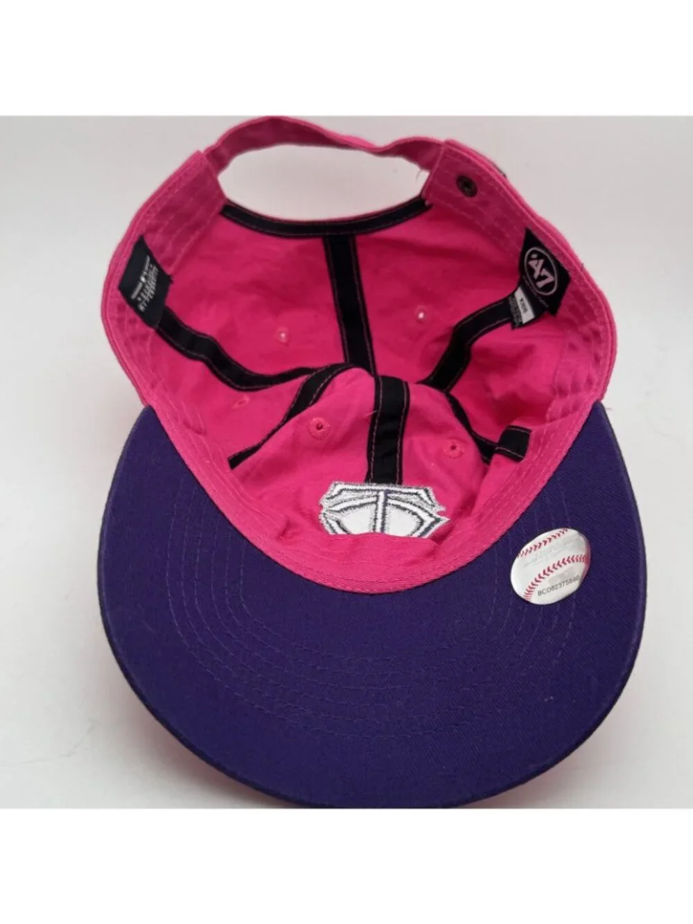 Minnesota Twins Baseball Cap Hat '47 Brand Kids Pink Sparkle Adjustable MLB